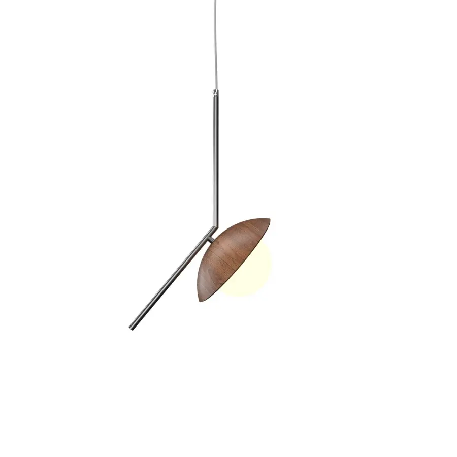 Oyster One Light Pendant in Imbuia