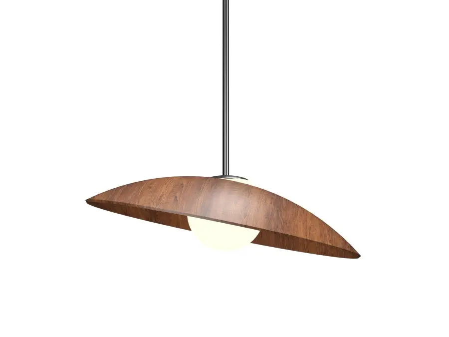 Oyster One Light Pendant in Imbuia