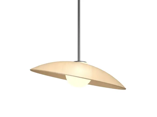 The Oyster Pendant brings natural warmth and organic elegance to any space with its distinctive maple wood construction. Its compact size and warm aesthetic make it ideal for intimate dining areas and modern kitchens.