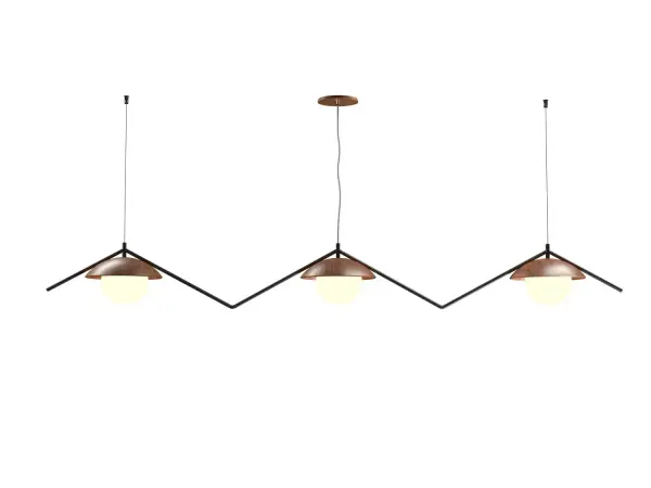 The Oyster pendant brings dramatic scale and organic beauty with its 74-inch length and natural Imbuia wood finish. Three lights provide ample illumination while the sculptural form creates a stunning focal point.