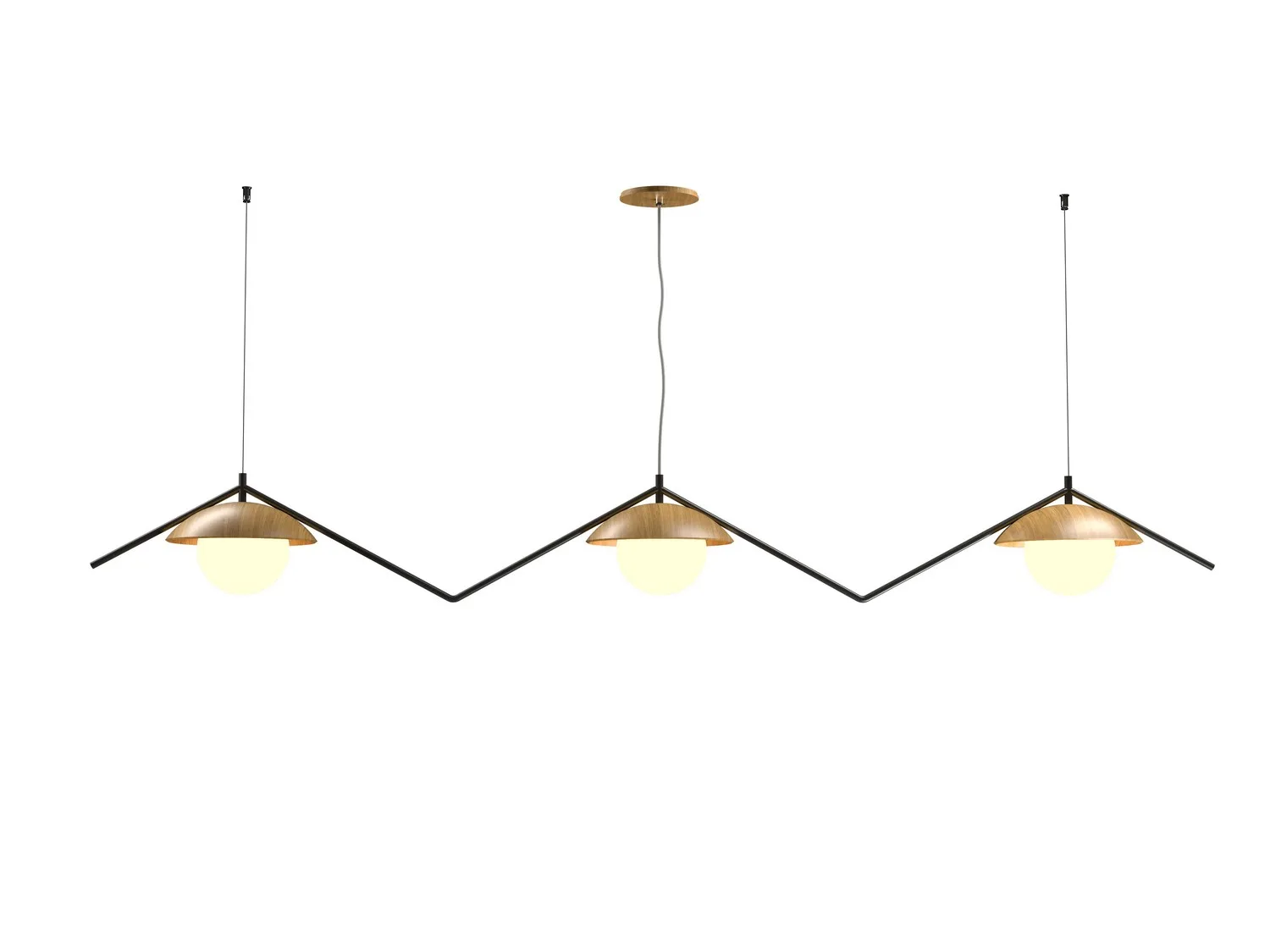 Oyster Three Light Pendant in Louro Freijo