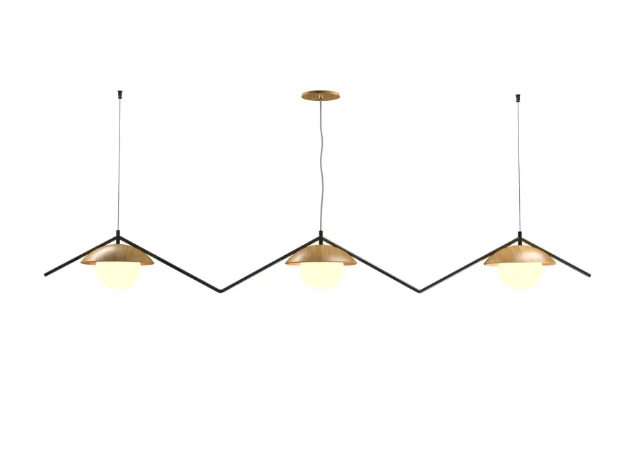 Oyster Three Light Pendant in Louro Freijo