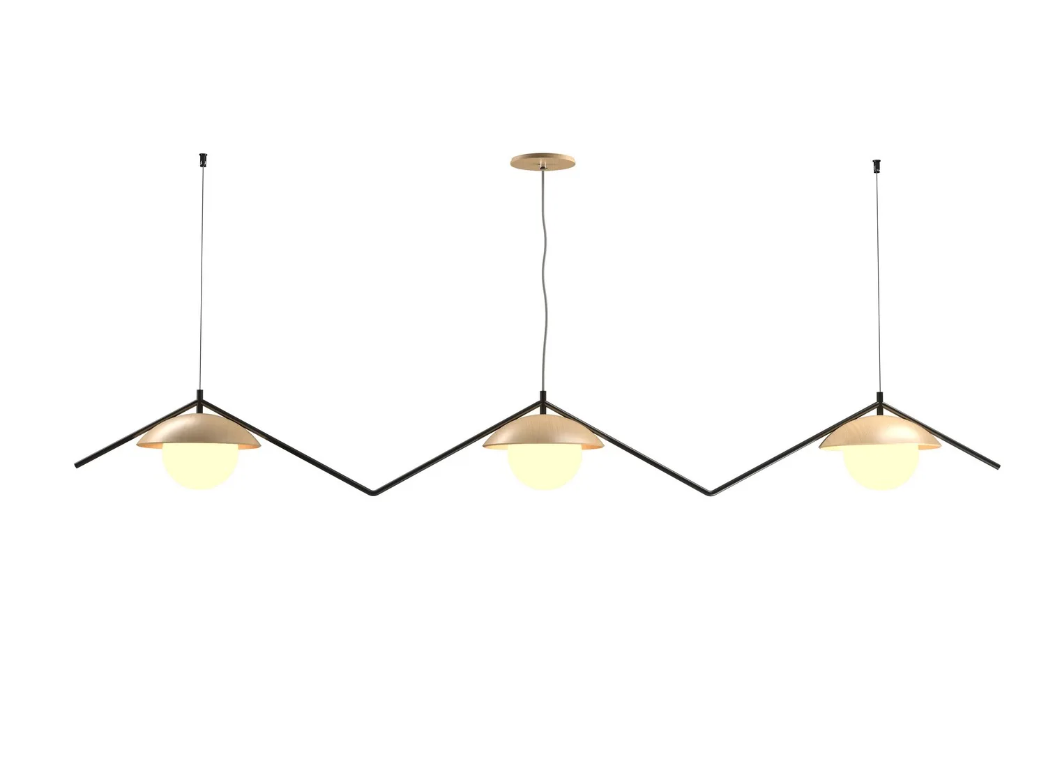 Oyster Three Light Pendant in Maple