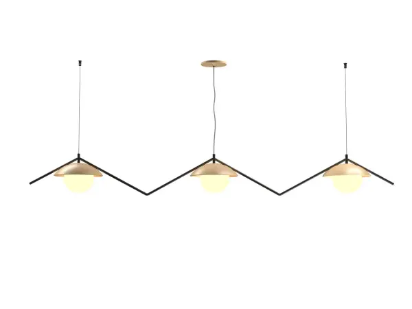 Oyster Three Light Pendant in Maple