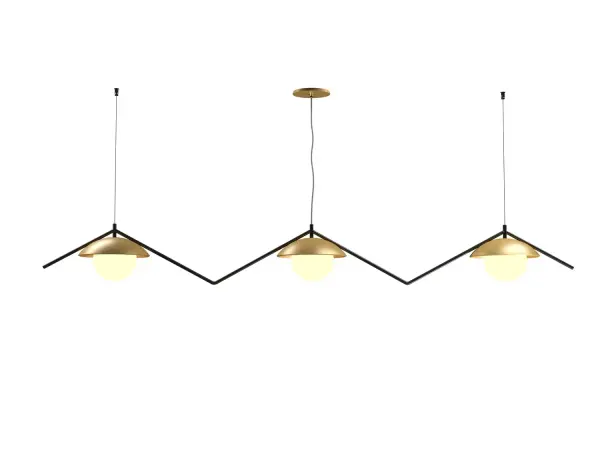 Oyster Three Light Pendant in Organic Gold