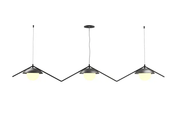 Oyster Three Light Pendant in Organic Grey