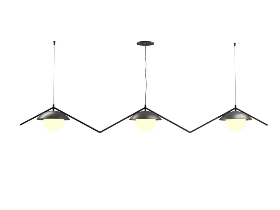 Oyster Three Light Pendant in Organic Grey