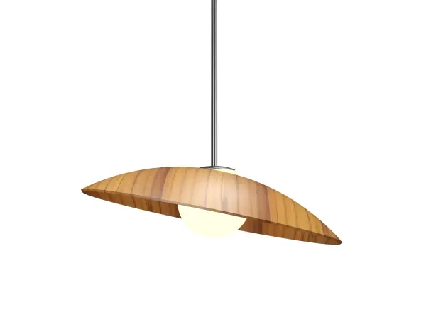 Oyster One Light Pendant in Teak