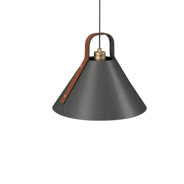 Strap One Light Pendant in Organic Grey