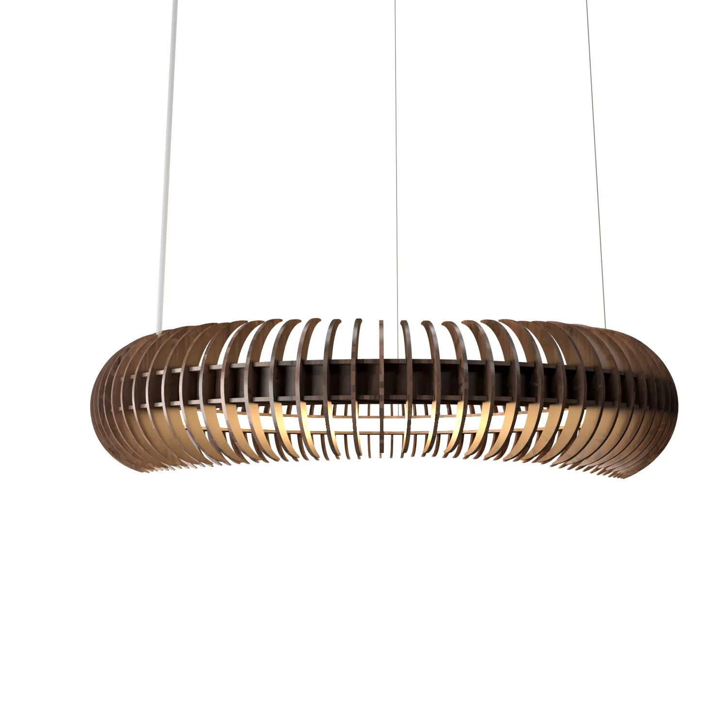 Stecche di Legno LED Pendant in American Walnut