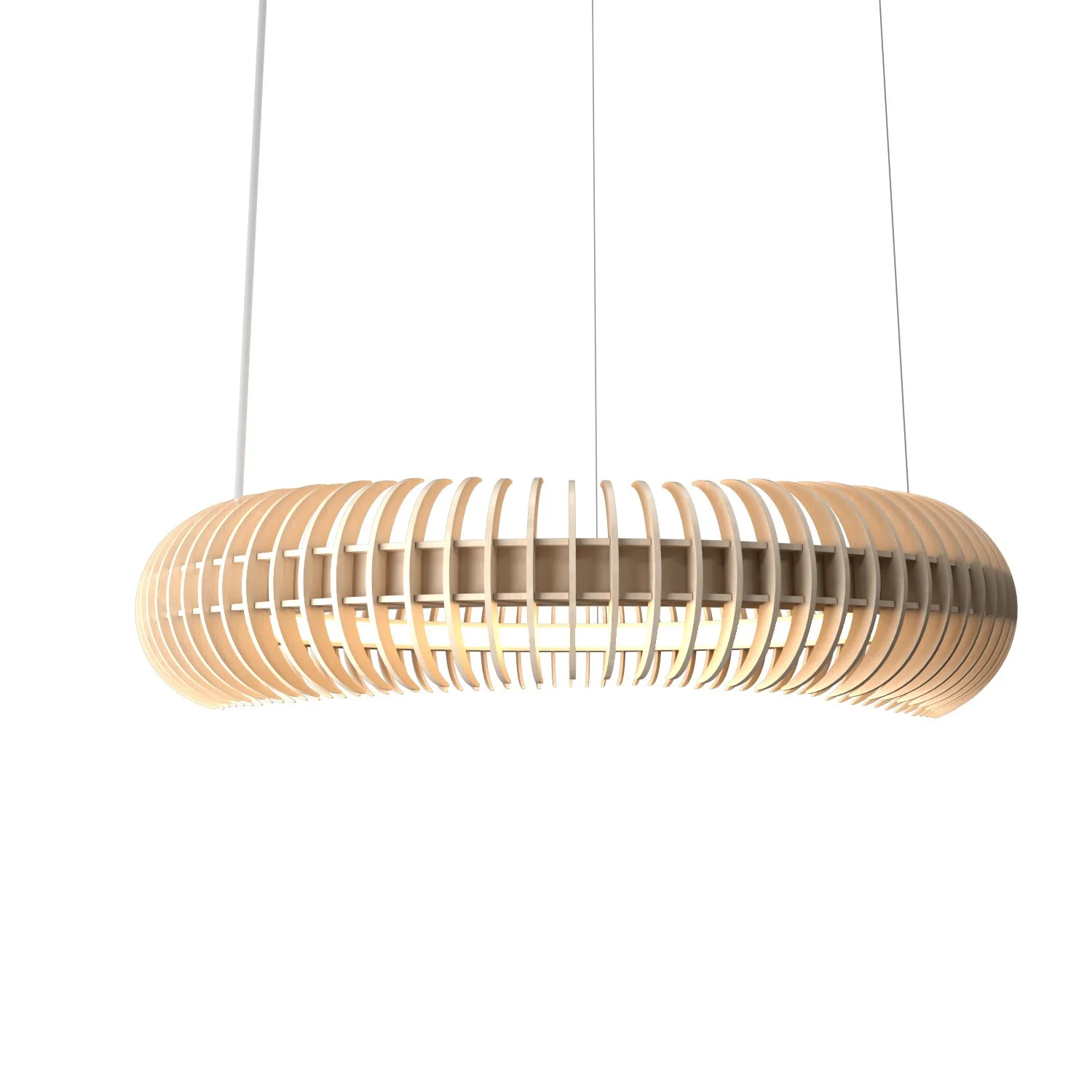 Stecche di Legno LED Pendant in Organic Cappuccino