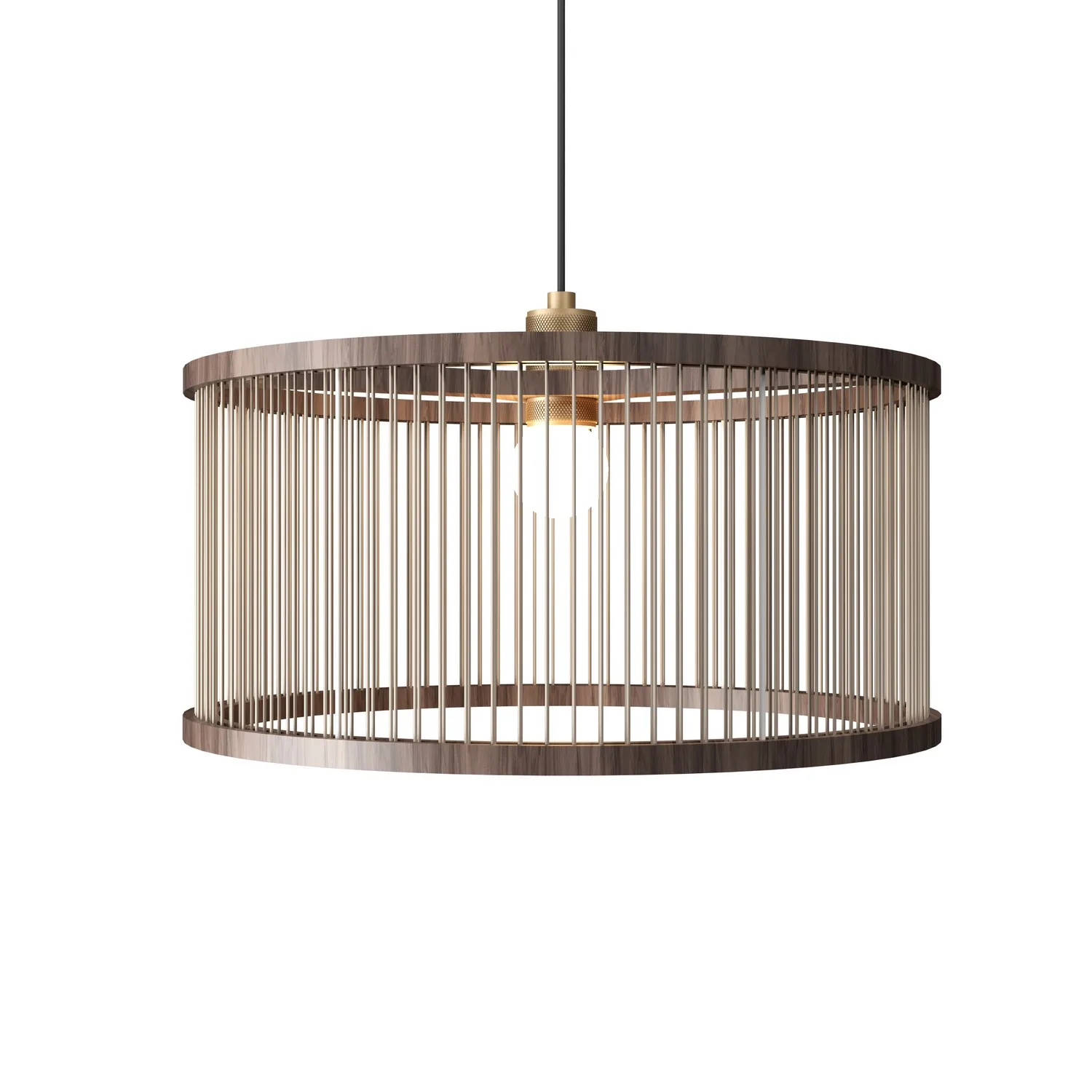 Corda One Light Pendant in American Walnut