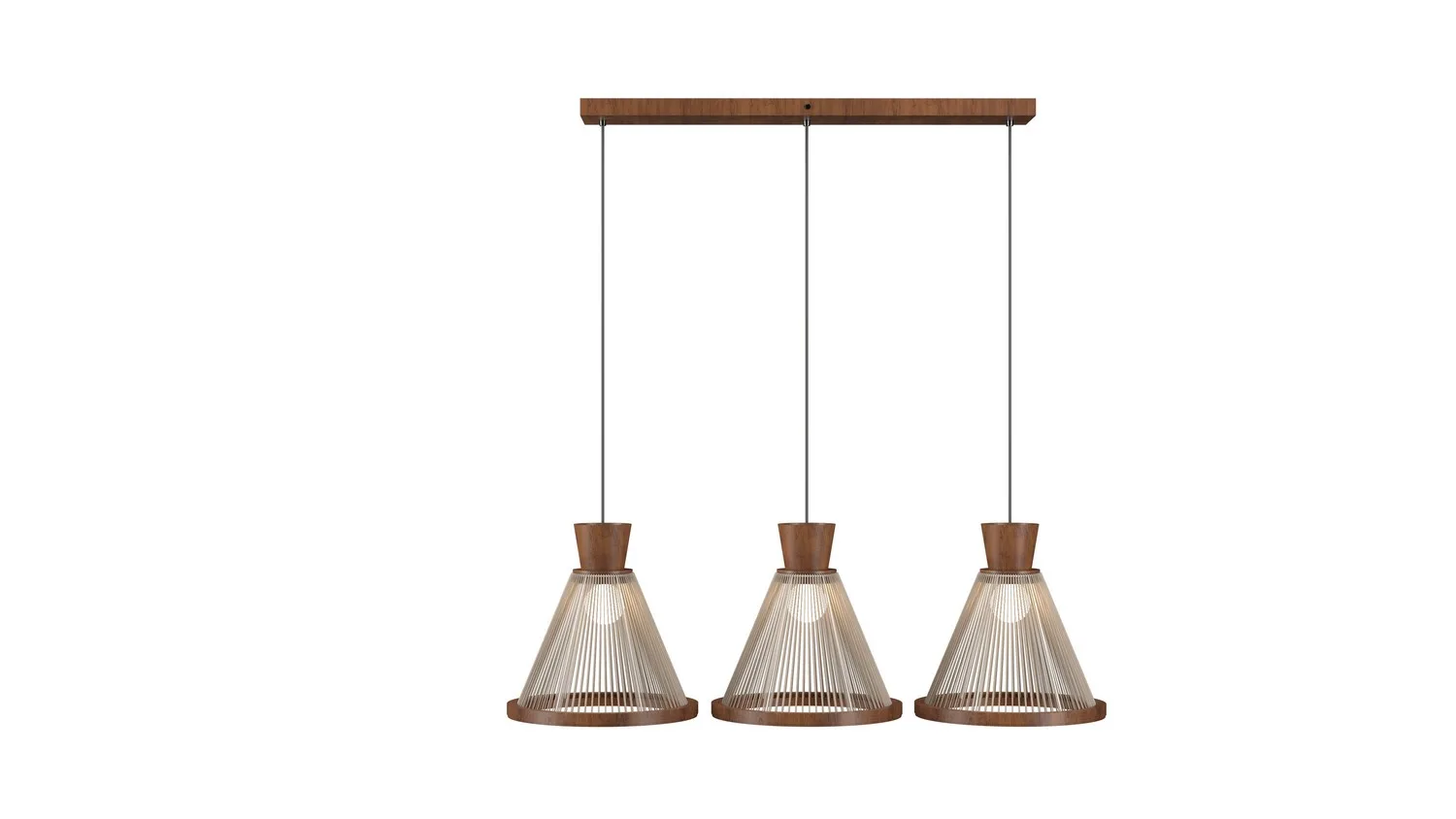 Corda Three Light Pendant in Imbuia