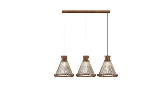 Corda Three Light Pendant in Imbuia