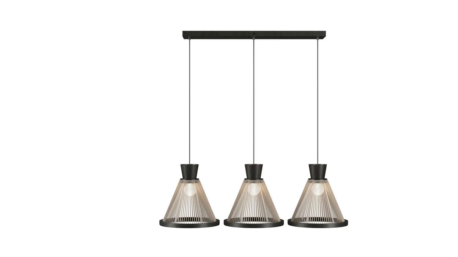 Corda Three Light Pendant in Charcoal