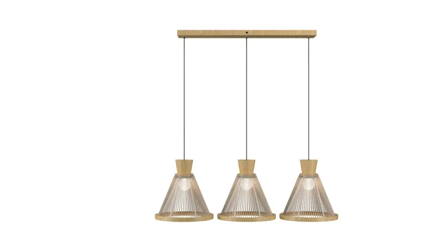 Corda Three Light Pendant in Sand