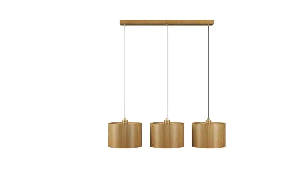 The Element pendant brings organic elegance with its Louro Freijo wood finish. At nearly 40 inches long, this three-light fixture creates dramatic linear illumination perfect for dining spaces and kitchen islands.