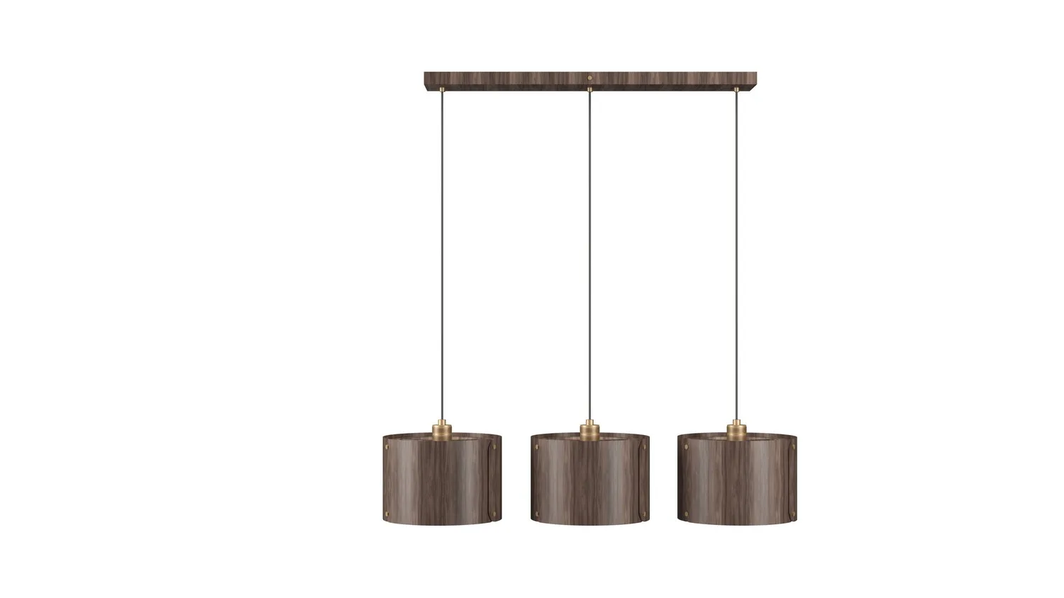 Element Three Light Pendant in American Walnut