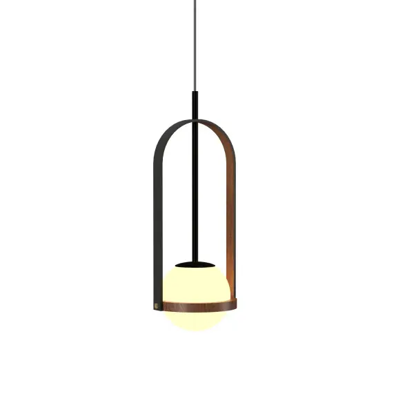 Strap One Light Pendant in Imbuia