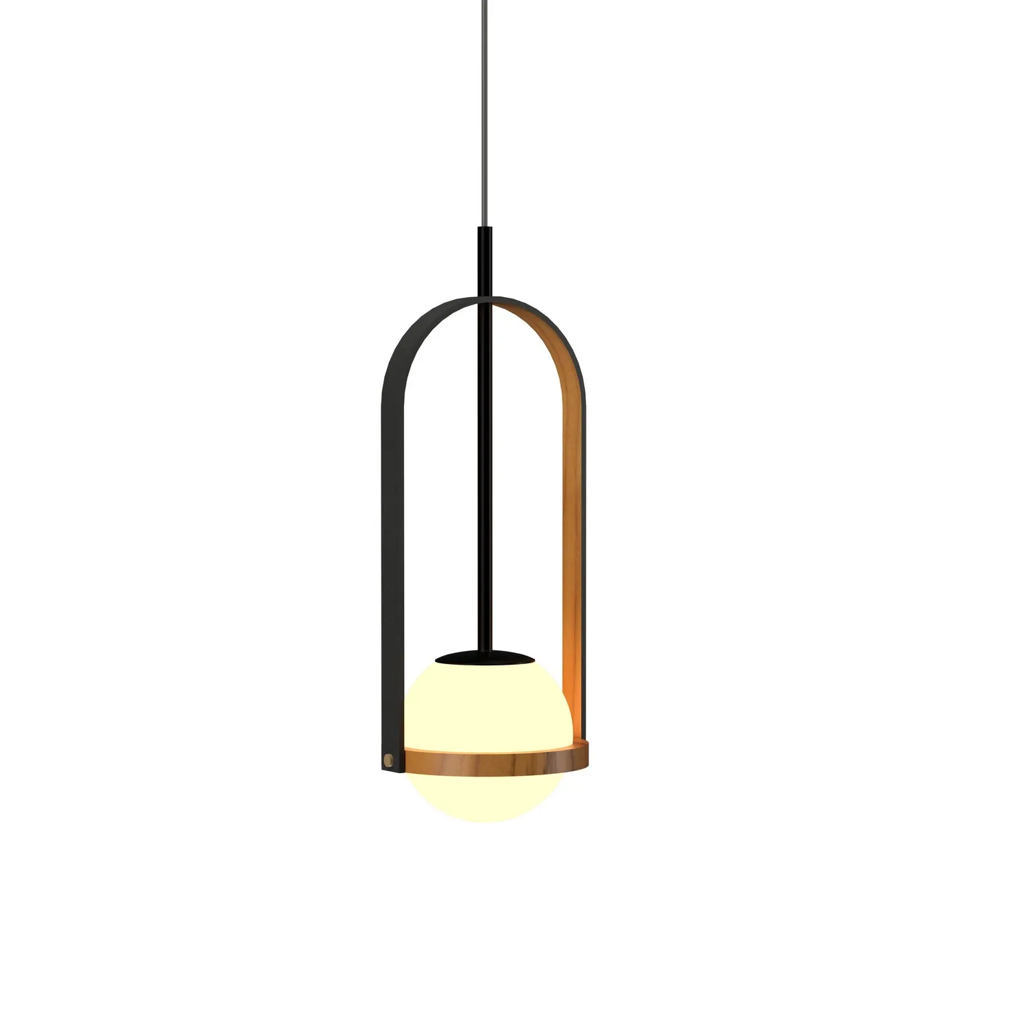 Strap One Light Pendant in Teak