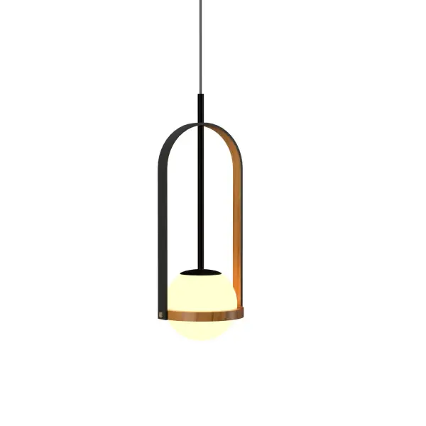 Strap One Light Pendant in Teak