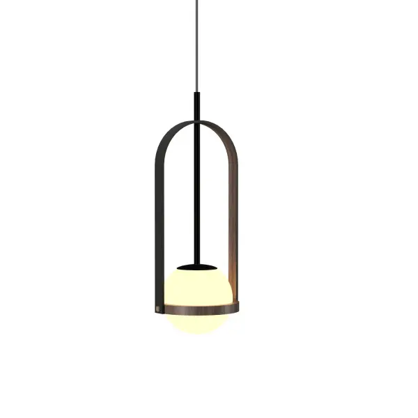 Strap One Light Pendant in American Walnut