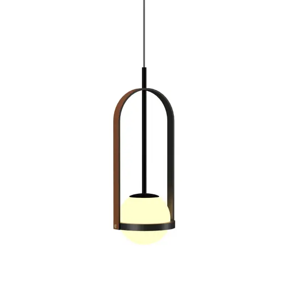 Strap One Light Pendant in Charcoal
