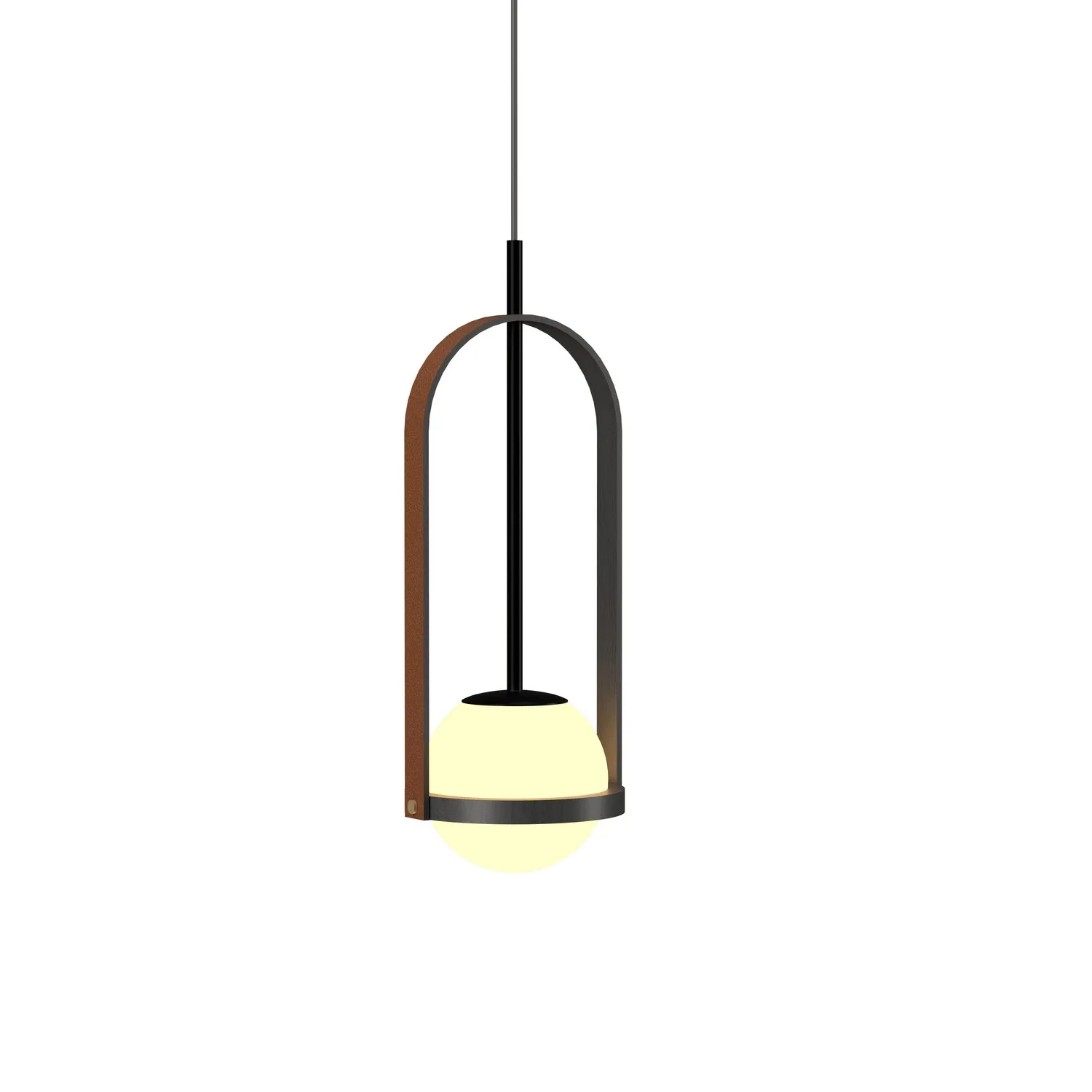 Strap One Light Pendant in Organic Grey