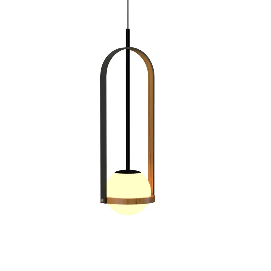 Strap One Light Pendant in Teak