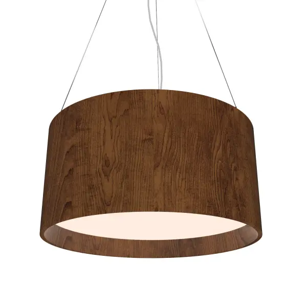 Wooden decorative luminaire with contemporary, timeless design in natural wood veneer or Italian lacquer finish. Proudly made in Brazil, combining high-end technology and the irreplaceable manual finishing. Collection: Cylindrical Designer: Studio Accord Finish: Imbuia Width: 19.69" Height: 9.84" Length: 19.50" Weight: 7.39 lb Wire: 118" Number of Bulbs: 3 Maximum Wattage: 25.00 W Bulb Type: A19 Bulb Base: E26 Light Source: LED CRI: 90 Voltage: 120.00 V Material: Wood veneer, MDF Country of Origin: Brazil Safety Listing: UL Safety Rating: Damp Connection: Hard Wired LED Manufacturer Warranty: 5 Years Spec Sheet Instructions