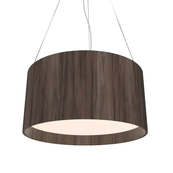 Wooden decorative luminaire with contemporary, timeless design in natural wood veneer or Italian lacquer finish. Proudly made in Brazil, combining high-end technology and the irreplaceable manual finishing. Collection: Cylindrical Designer: Studio Accord Finish: American Walnut Width: 19.69" Height: 9.84" Length: 19.50" Weight: 7.39 lb Wire: 118" Number of Bulbs: 3 Maximum Wattage: 25.00 W Bulb Type: A19 Bulb Base: E26 Light Source: LED CRI: 90 Voltage: 120.00 V Material: Wood veneer, MDF Country of Origin: Brazil Safety Listing: UL Safety Rating: Damp Connection: Hard Wired LED Manufacturer Warranty: 5 Years Spec Sheet Instructions