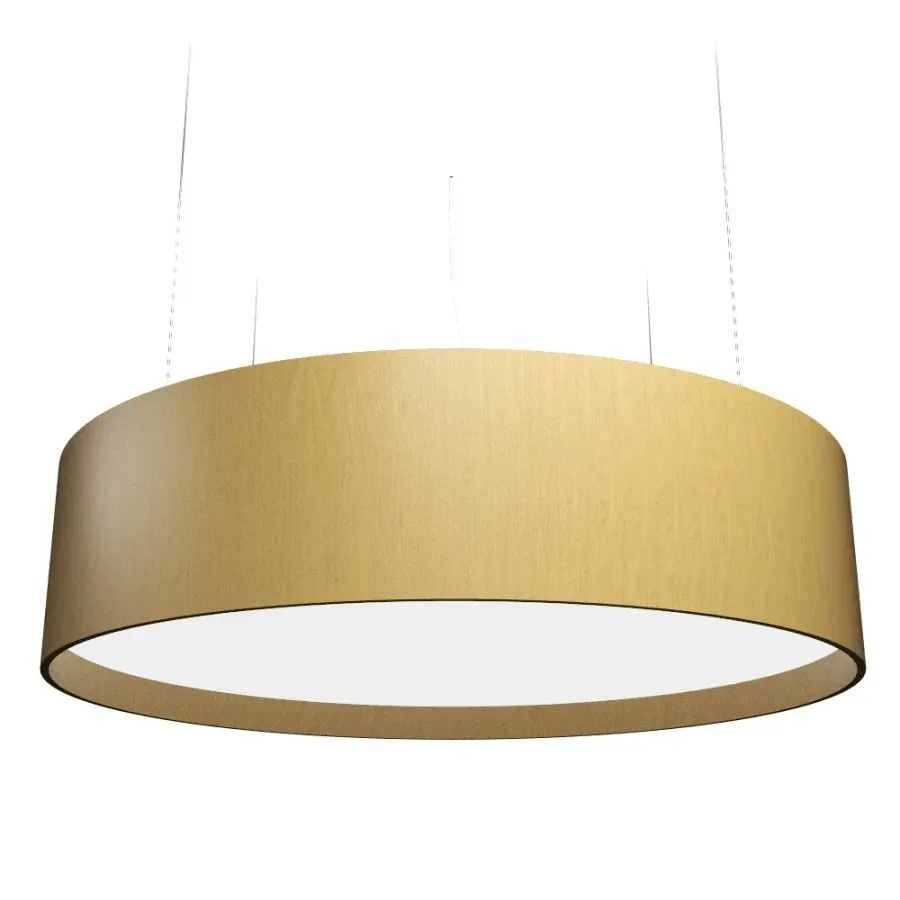 Cylindrical LED Pendant in Organic Gold