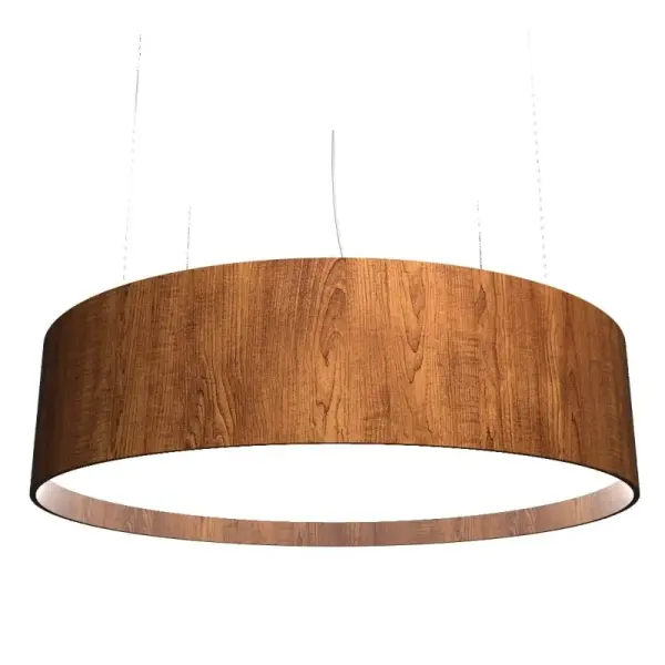 Wooden decorative luminaire with contemporary, timeless design in natural wood veneer or Italian lacquer finish. Proudly made in Brazil, combining high-end technology and the irreplaceable manual finishing. Collection: Cylindrical Designer: Studio Accord Finish: Imbuia Width: 39.37" Height: 9.84" Weight: 28.33 lb Wire: 118" Maximum Wattage: 84.00 W Bulb Type: LED Bulb Base: Integrated Light Source: LED Light Output: 5775.00 lm Delivered Lumens: 5775.00 lm Color Temperature: 3000 K CRI: 90 Rated Average Life: 50,000 Voltage: 120.00 V Material: Wood veneer, MDF Country of Origin: Brazil Safety Listing: UL Safety Rating: Damp Connection: Hard Wired LED Manufacturer Warranty: 5 Years Spec Sheet Instructions