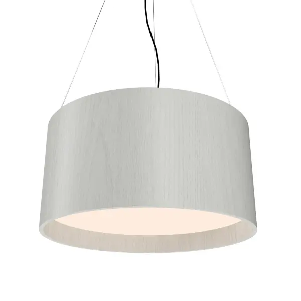 This compact LED pendant features a cylindrical organic white glass shade that delivers soft, diffused illumination. Perfect for modern spaces requiring focused task lighting with integrated LED efficiency.