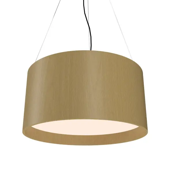 This compact LED pendant combines modern cylindrical design with an organic gold finish, offering integrated LED efficiency in a sophisticated package perfect for task lighting or accent applications.