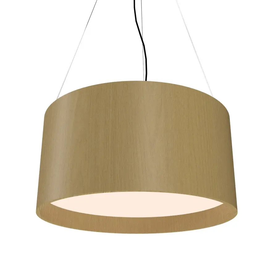 Cylindrical LED Pendant in Organic Gold
