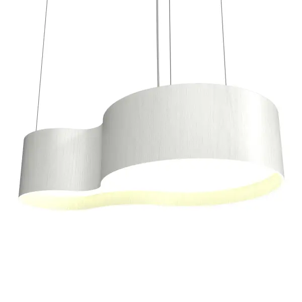 This 32-inch linear LED pendant combines organic form with modern efficiency. The integrated LED technology and clean white finish create a sophisticated lighting solution perfect for contemporary spaces.