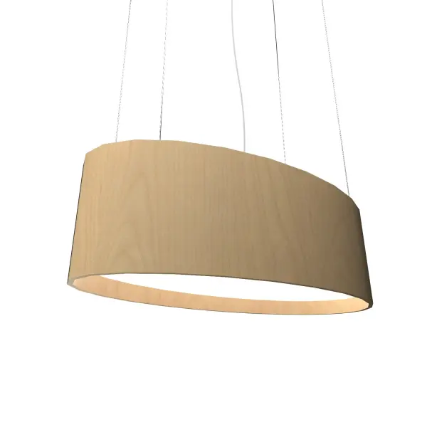 Wooden decorative luminaire with contemporary, timeless design in natural wood veneer or Italian lacquer finish. Proudly made in Brazil, combining high-end technology and the irreplaceable manual finishing. Collection: Oval Designer: Studio Accord Finish: Maple Width: 17.72" Height: 9.84" Length: 32.28" Weight: 18.74 lb Wire: 118" Maximum Wattage: 60.00 W Bulb Type: LED Bulb Base: Integrated Light Source: LED Light Output: 4125.00 lm Delivered Lumens: 4125.00 lm Color Temperature: 3000 K CRI: 90 Rated Average Life: 50,000 Voltage: 120.00 V Material: Wood veneer, MDF Country of Origin: Brazil Safety Listing: UL Safety Rating: Damp Connection: Hard Wired LED Manufacturer Warranty: 5 Years Spec Sheet Instructions