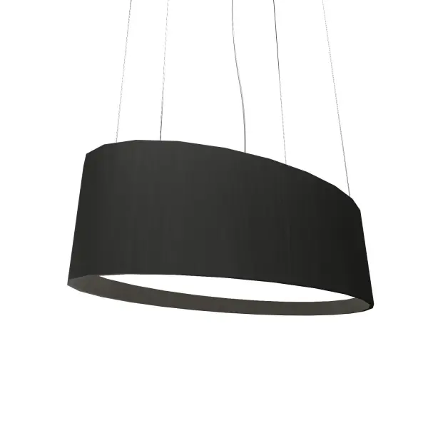 Sleek Oval LED Pendant with Modern Organic Black Finish