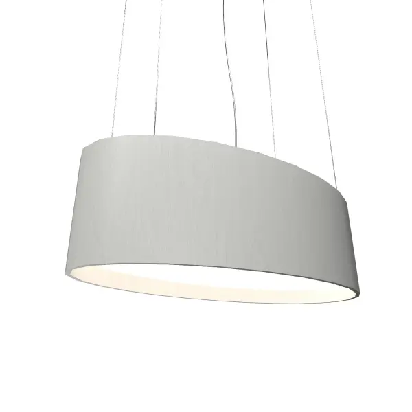 Oval LED Pendant in Organic White