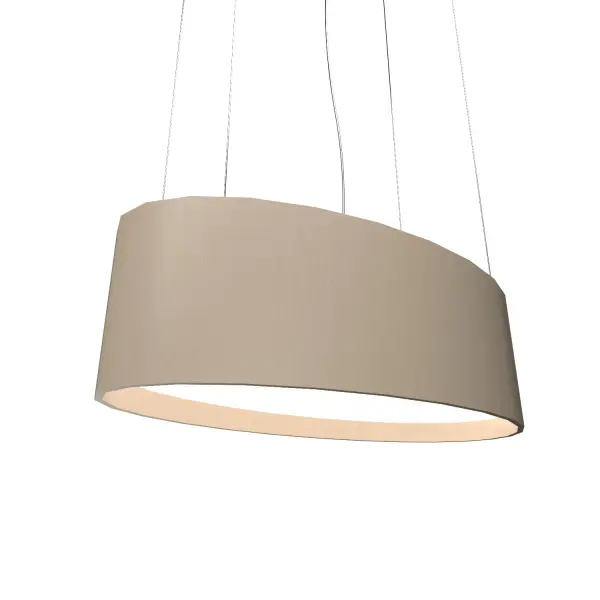 The Oval LED Pendant brings natural warmth to contemporary spaces with its organic cappuccino finish and integrated LED technology. Its elongated 32-inch profile makes it perfect for dining tables and kitchen islands.