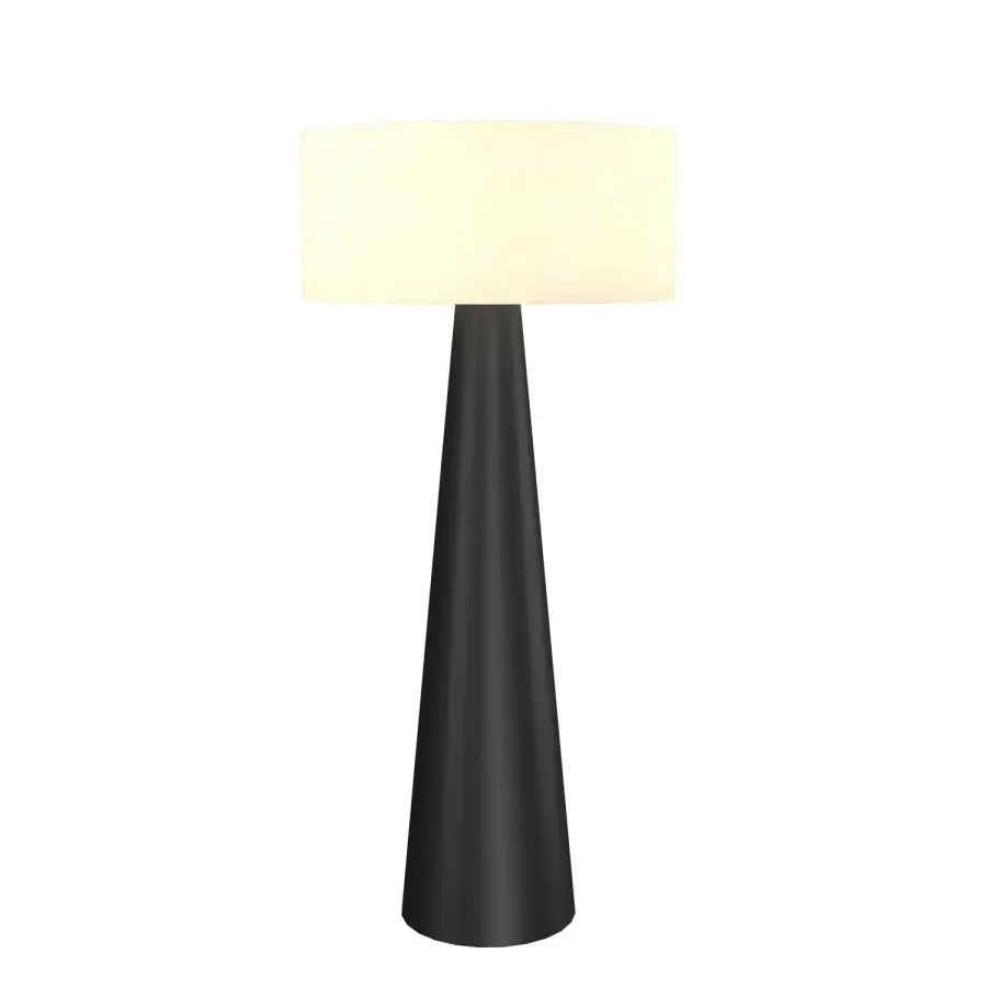 Conical One Light Floor Lamp in Organic Black