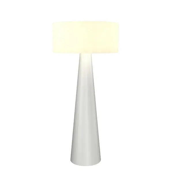 Conical One Light Floor Lamp in Organic White