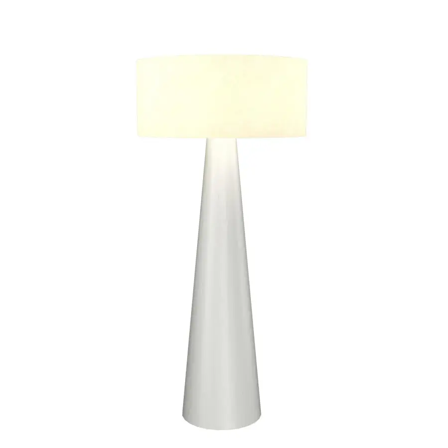 Conical One Light Floor Lamp in Organic White