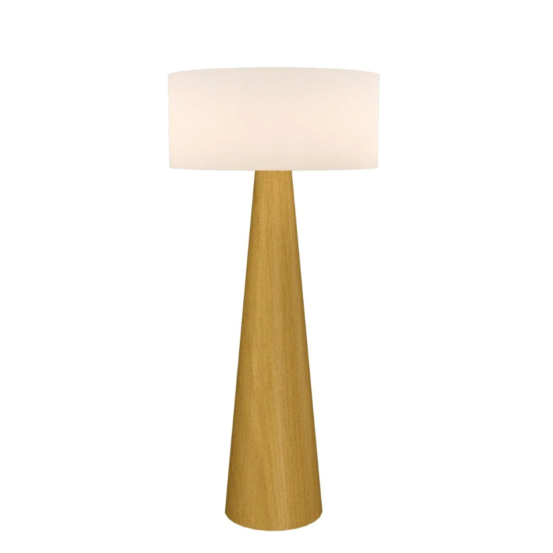 Conical One Light Floor Lamp in Organic Gold