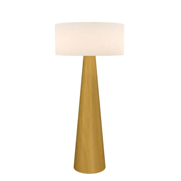 Conical One Light Floor Lamp in Organic Gold