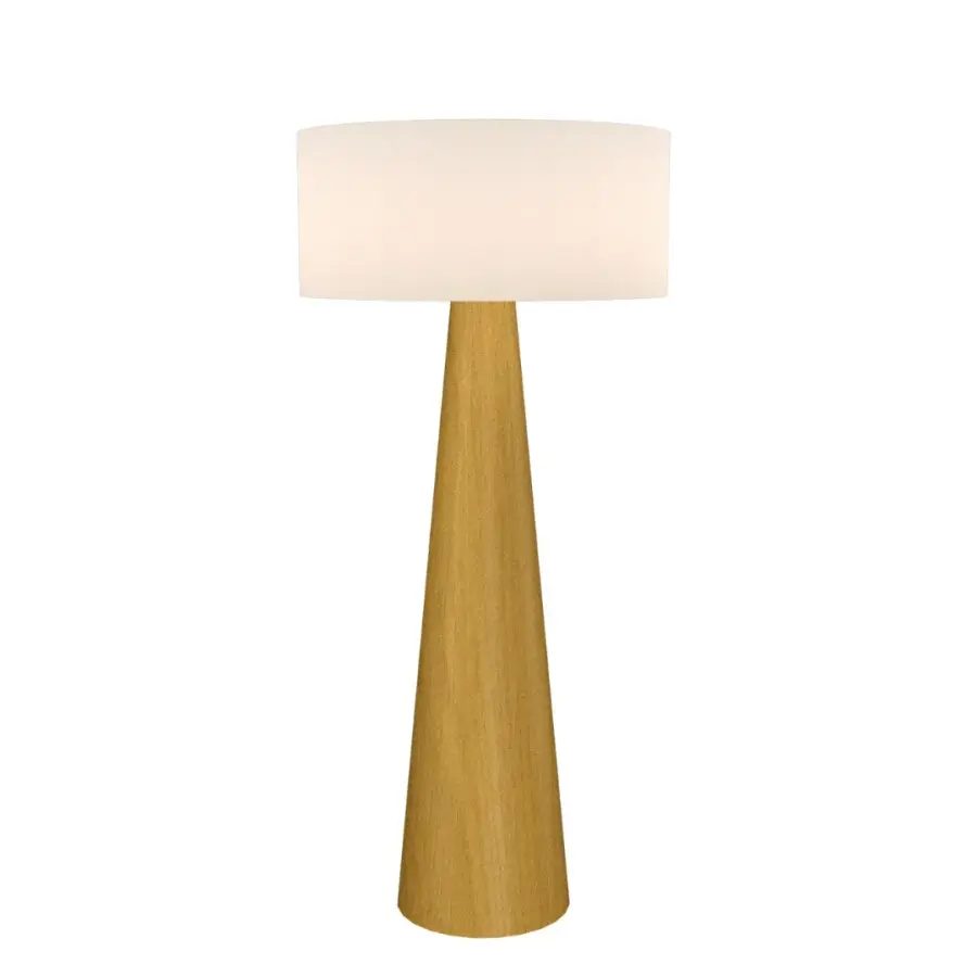 Conical One Light Floor Lamp in Organic Gold