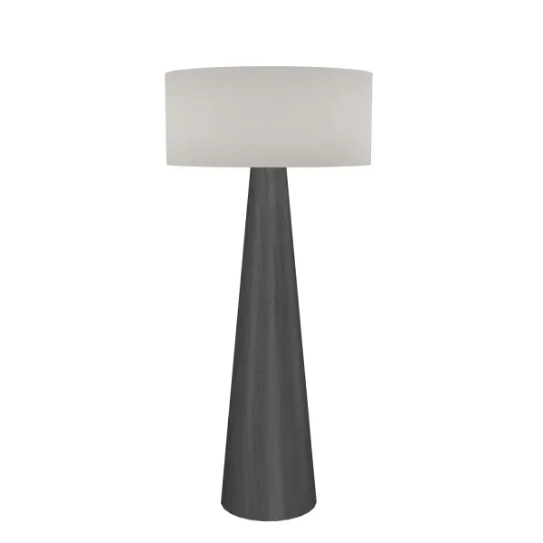 Conical One Light Floor Lamp in Organic Grey