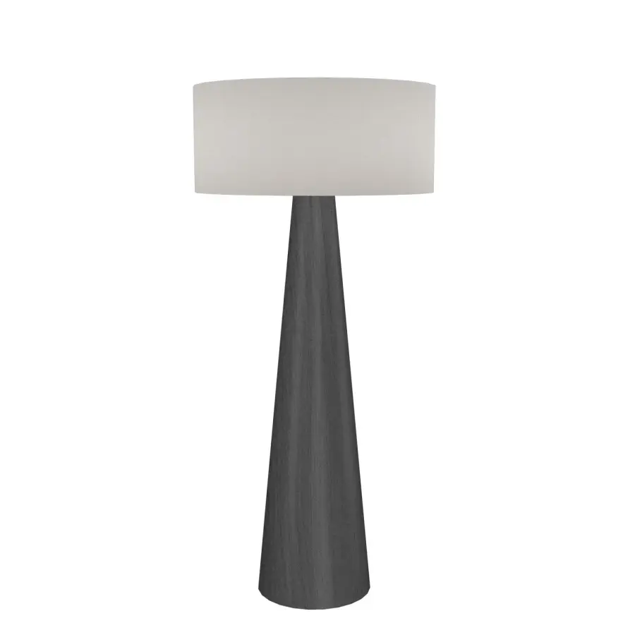 Conical One Light Floor Lamp in Organic Grey