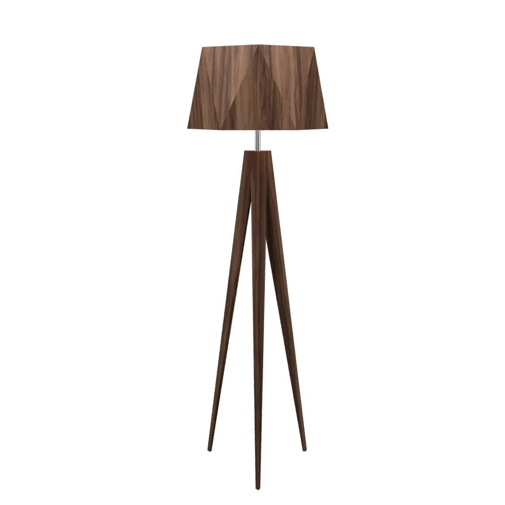 Facet One Light Floor Lamp in American Walnut